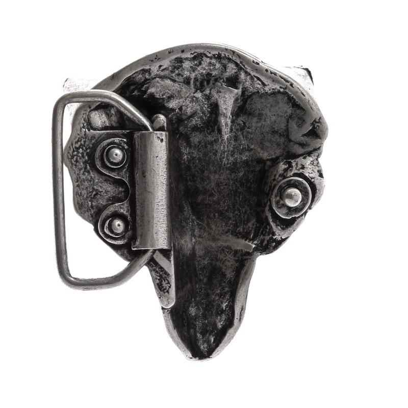 Wolfskopf, 4cm, kupferfarbene Schließe, Schnalle
