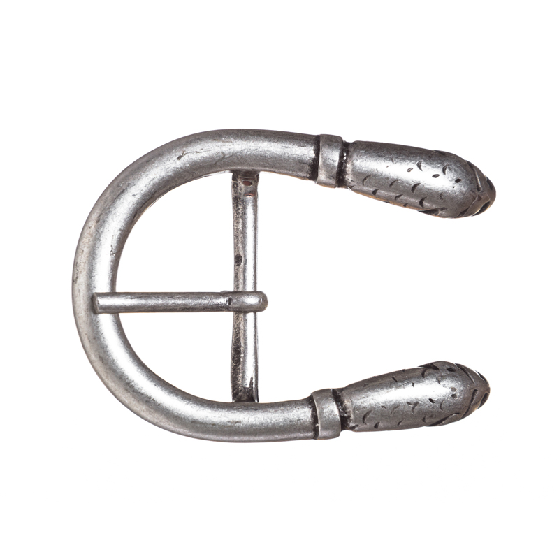 Doppel-Schlange, Dorn-Halbschließe, 3cm, silberfarben, Mittelalt