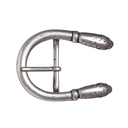 Doppel-Schlange, Dorn-Halbschließe, 3cm, silberfarben, Mittelalt