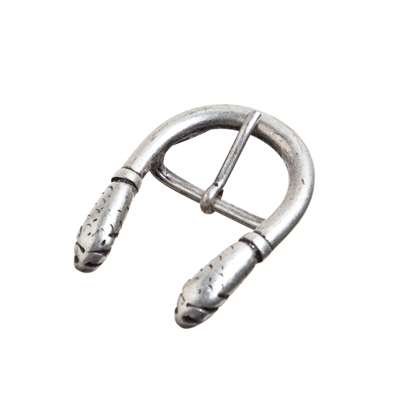 Doppel-Schlange, Dorn-Halbschließe, 3cm, silberfarben, Mittelalt