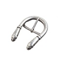 Doppel-Schlange, Dorn-Halbschließe, 3cm, silberfarben, Mittelalt