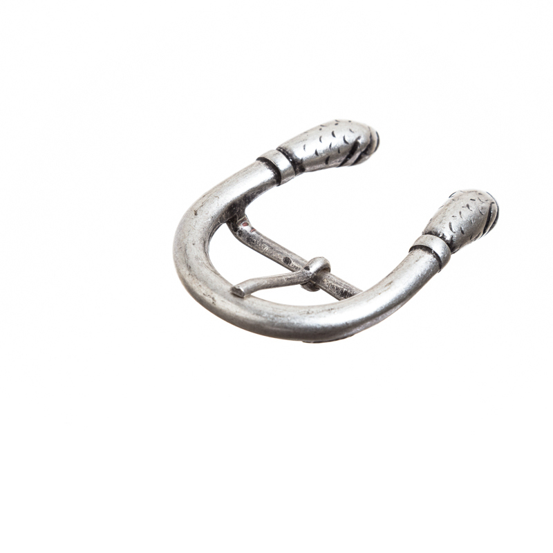 Doppel-Schlange, Dorn-Halbschließe, 3cm, silberfarben, Mittelalt