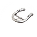 Doppel-Schlange, Dorn-Halbschließe, 3cm, silberfarben, Mittelalt