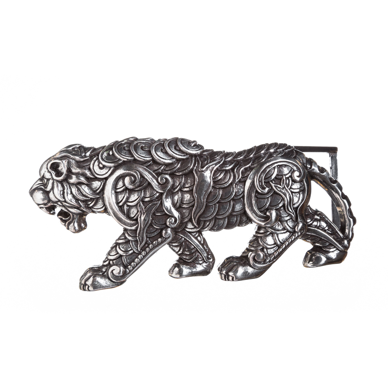 Tiger, 4cm, silberfarbene Schließe, Schnalle