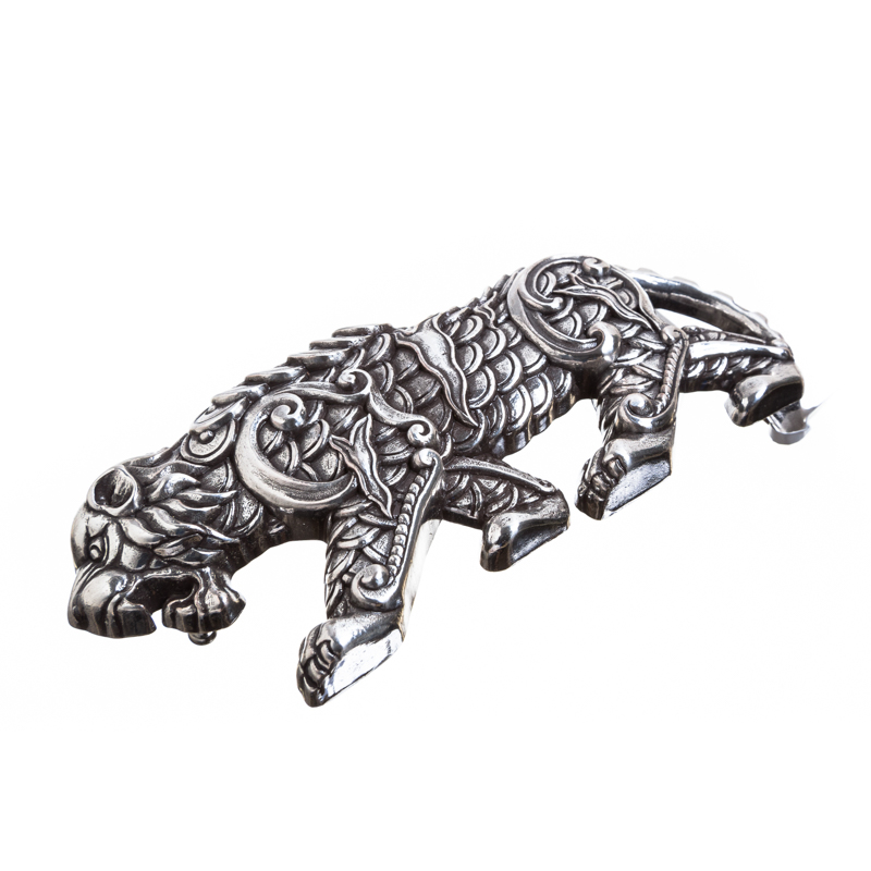 Tiger, 4cm, silberfarbene Schließe, Schnalle
