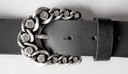Strass-Chain, 4cm,Strass-besetzte, silberfarbene Gürtelschließe,