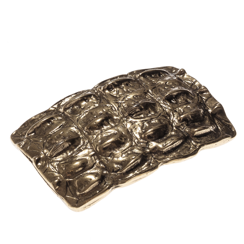 Dundee, 4cm, messingfarbene Schließe, Kroko-Optik, Schnalle