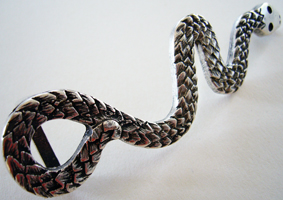 BOA, Koppelschließe, Schlange, 2cm, silberfarben, Schnalle