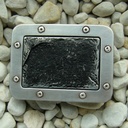 Andromeda, 4cm, silber-/schwarzfarbene Gürtelschließe, Schnalle