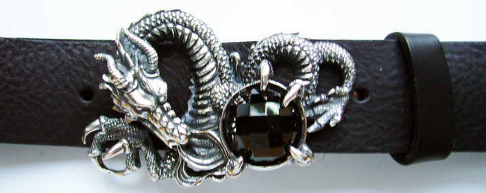 ONYX, exclusive, handgefertigte Drachen-Schließe aus Bronze, Sch