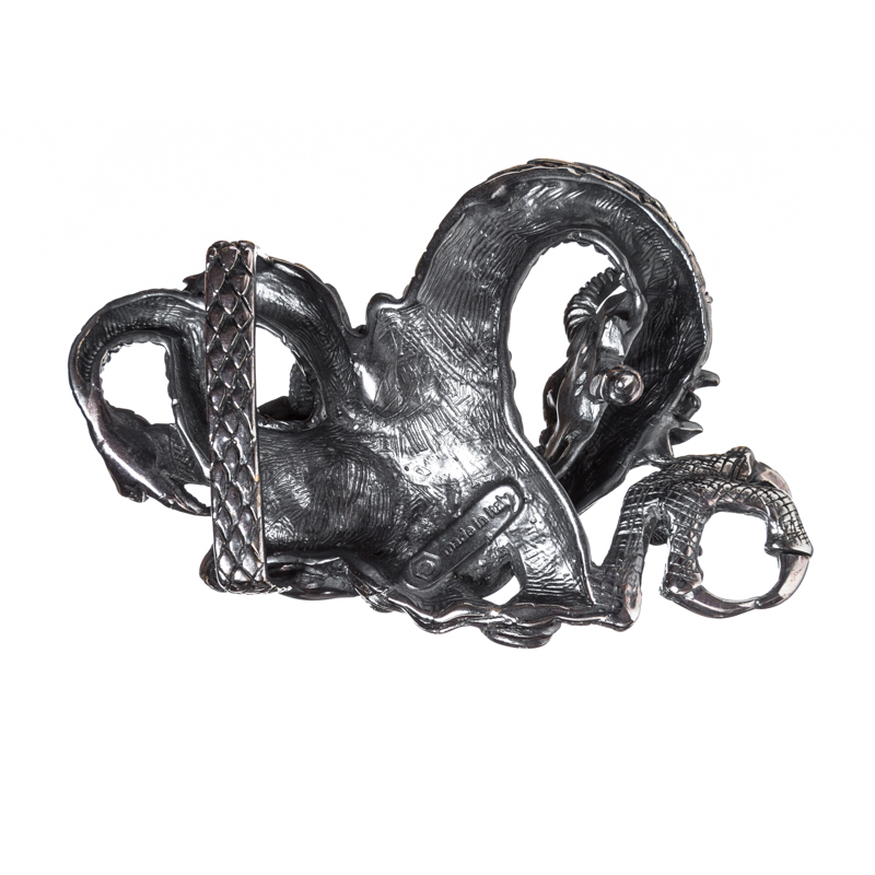 ONYX, exclusive, handgefertigte Drachen-Schließe aus Bronze, Sch