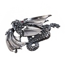 GRANAT, exclusive, handgefertigte Drachen-Schließe aus Bronze, S