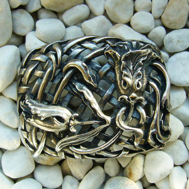 CESTO FLORALE, exclusive, handgefertigte Bronze-Schließe, Schnal