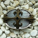 Antic Cross, 4cm,silberfarbene Lilien-Gürtelschließe, Schnalle