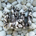 Erdmännchen, 4cm,silberfarbene Gürtelschließe, Schnalle