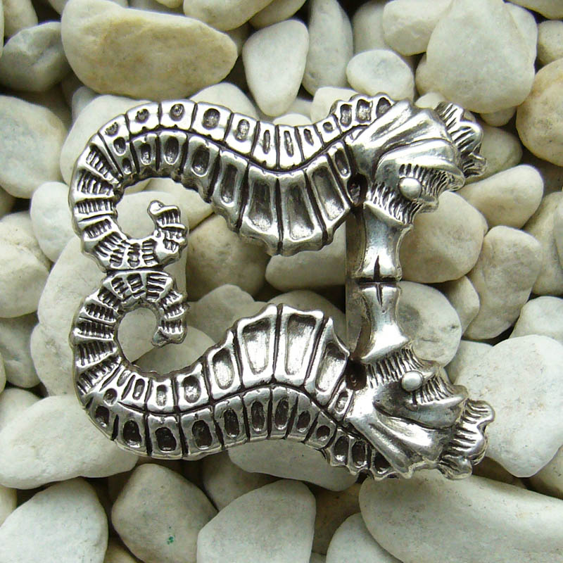 Seepferdchen, 4cm,silberfarbene Gürtelschließe, Schnalle