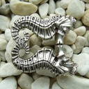 Seepferdchen, 4cm,silberfarbene Gürtelschließe, Schnalle