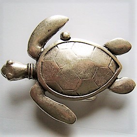 Sammy, 3cm, silberfarbene Schildkröten-Schließe, Schnalle