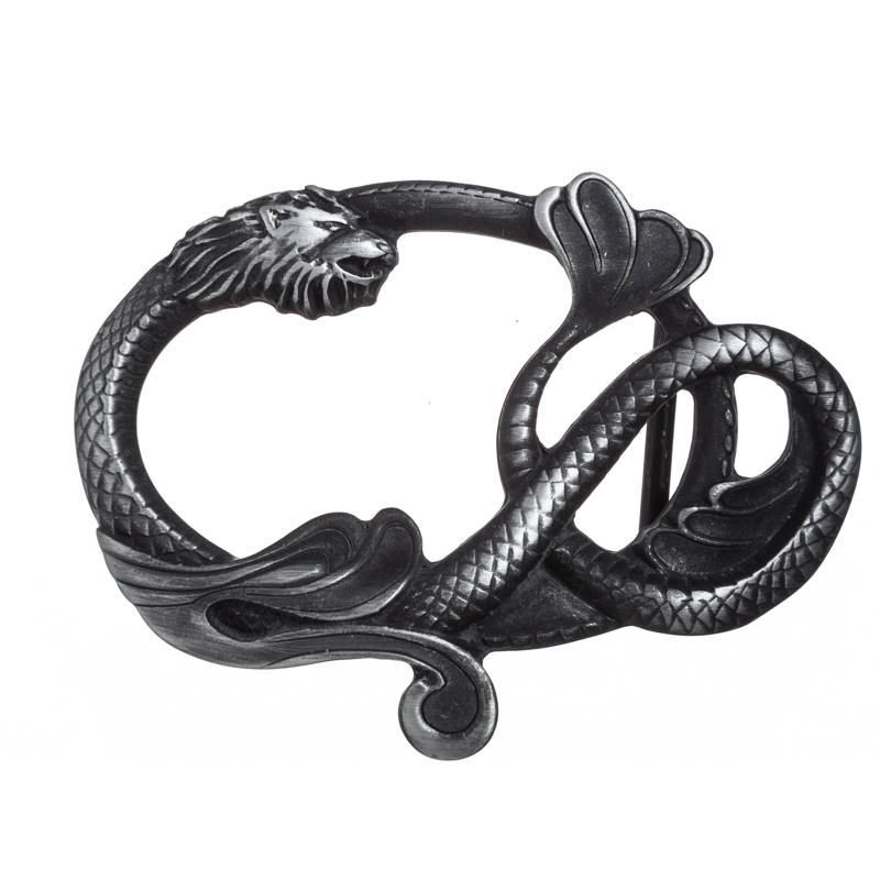 LEVIATHAN, 4cm,Gürtelschließe,, Schnalle WASSERDRACHE, zinnfarbe