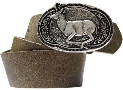 Gams 4cm, silberfarbene Schließe, Tracht, Schnalle