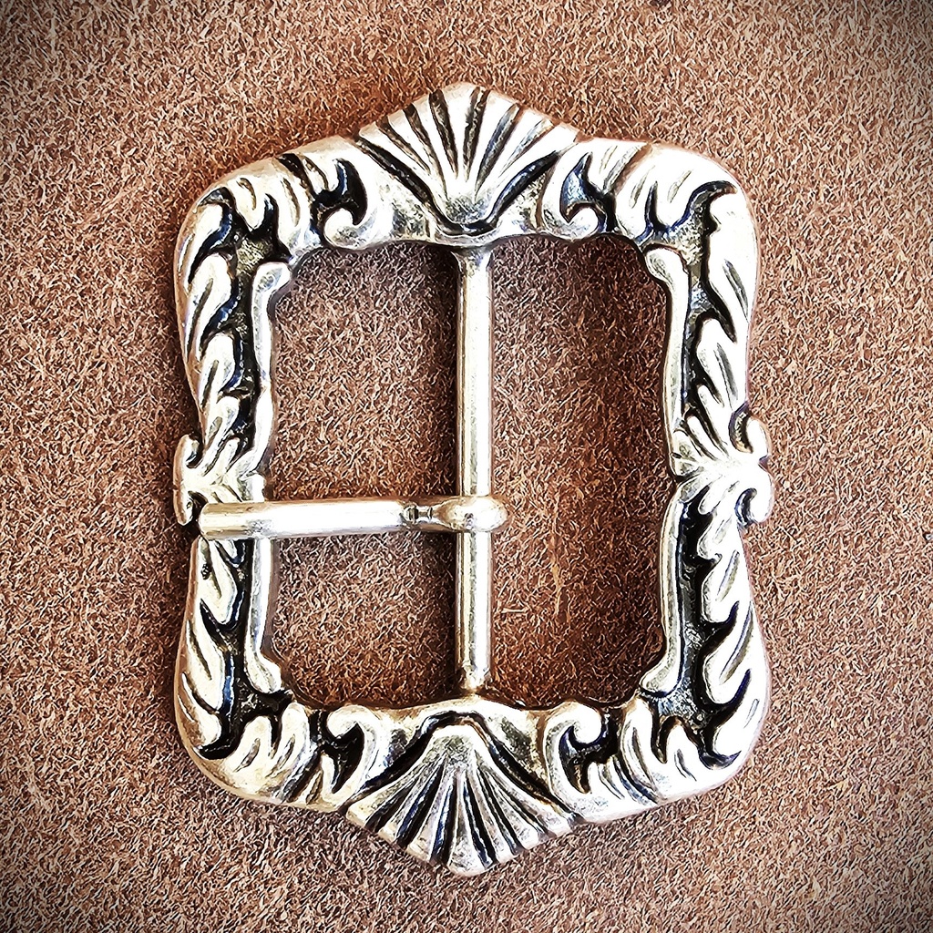 GWYN, verzierte Mittelalter-Dornschließe, Fb:silber, für 4cm-Rie