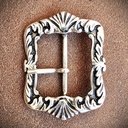 GWYN, verzierte Mittelalter-Dornschließe, Fb:silber, für 4cm-Rie