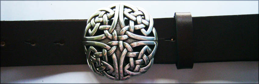HIBERNIA, 4cm,silberfarbene keltische Knoten-Gürtelschließe, Sch