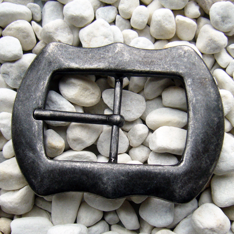 Flint, 4cm, schwarzsilberfarbene Gürtel-Schließe, Schnalle