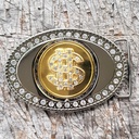 DOLLAR-SKULL, Prunk-Schließe, 4cm, Strass-Rand, Schnalle, Cospla