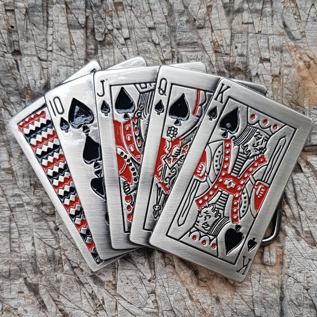 ROYAL FLUSH, 4cm Poker-Schließe, Schnalle, emailliert, Cosplay