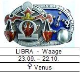 Sternzeichen Waage - Libra 4cm Schließe, Schnalle
