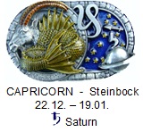 Sternzeichen Steinbock - Capricorn, 4cm Schließe, Schnalle