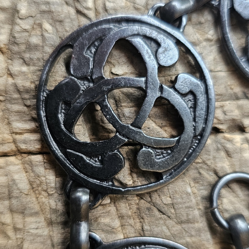 TRISKEL,Y-Kettengürtel, Fb:schwarzeisen, Mittelalter, Larp, Kelt