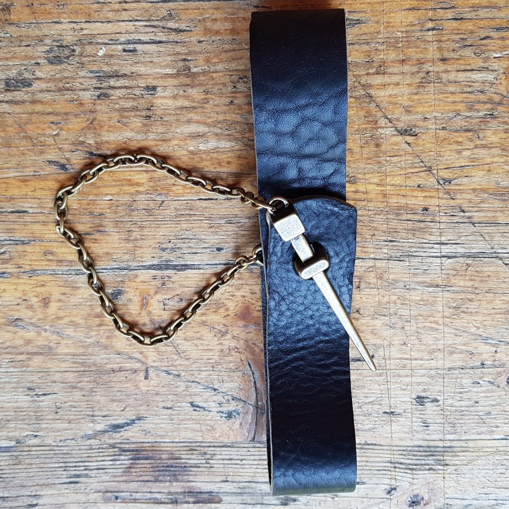 Krughalter,Fb:schwarz ,Leder,Mittelalter,Larp,Wikinger,Cosplay