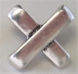 große X-Niete, silberfarben