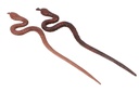 Holz Haarstab, Ethno Haarspange - Schlange/hell - 17 cm 2