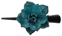 Boho Haarspange mit Lederblüte, Boho Haarschmuck - türki 1