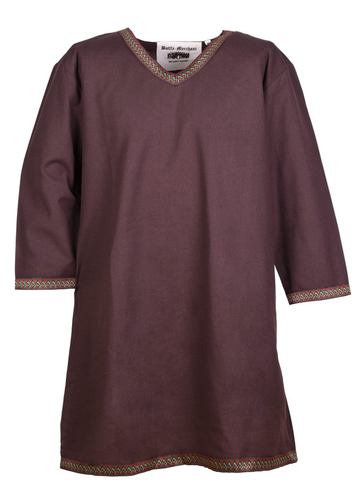 Langtunika aus Baumwolle Wikinger Tunika braun - Wikingerlook vom Mittelalter Shop