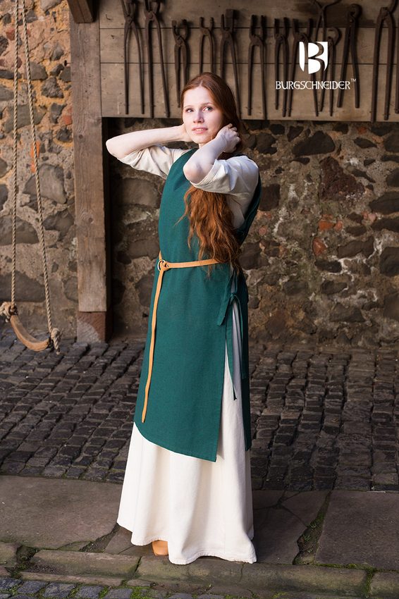 [030003SA30-S] Überkleid Haithabu, Grün Mittelalterliches vom Burgschneider (S)