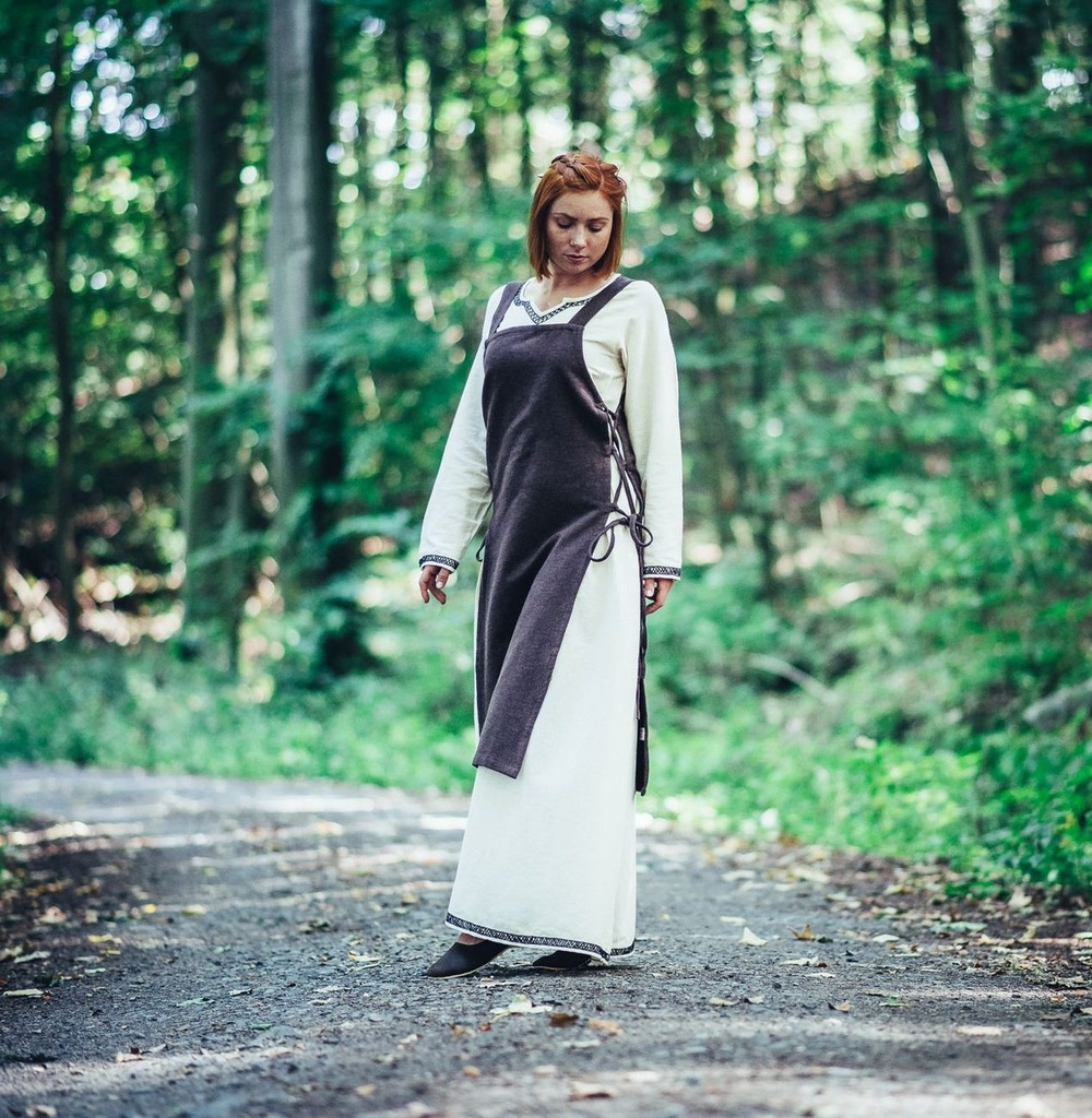 [14462-004] Wikinger-Überkleid „Aleiga“ – Schlichte Eleganz in Schwarz (S/M)