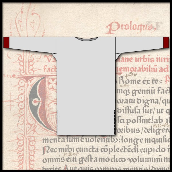 Tunika lang, Ärmel lang und mit Besatz, 100 % Leinen - Gewand aus eigener Schneiderei für Mittelalter und Larp