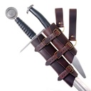 Doppel-Schwertgehänge aus Leder – Verstellbarer Schwerthalter für Schwert & Dolch (LARP & Reenactment)