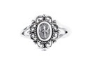 Damenring CISCANDRA aus 925 Silber – 13 mm Blumenring mit weißem Kristall