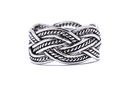 Breiter Wikinger-Ring "Zoran" aus 925er Sterlingsilber – 12 mm handgeschmiedeter Ring mit Zopfmuster 