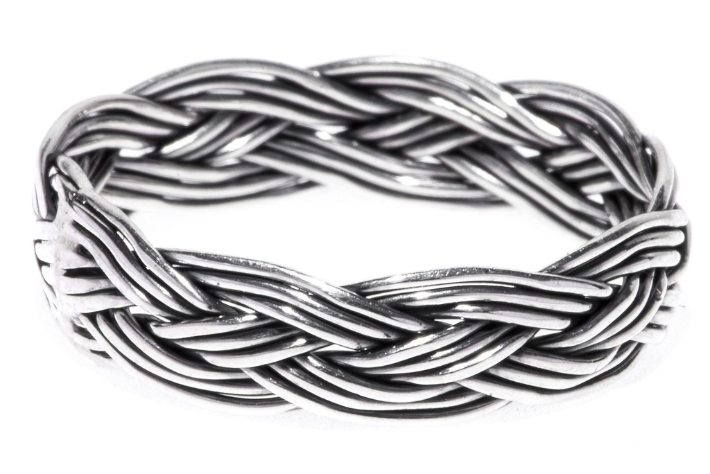 ZAERA Ring aus Silber – Wikinger Flechtring Damenring 5 mm breit