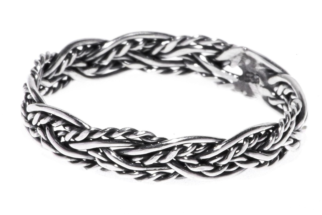 Ring Ricara aus Silber 925 – Zarter Wikinger Zopfring 3 mm handgeschmiedet