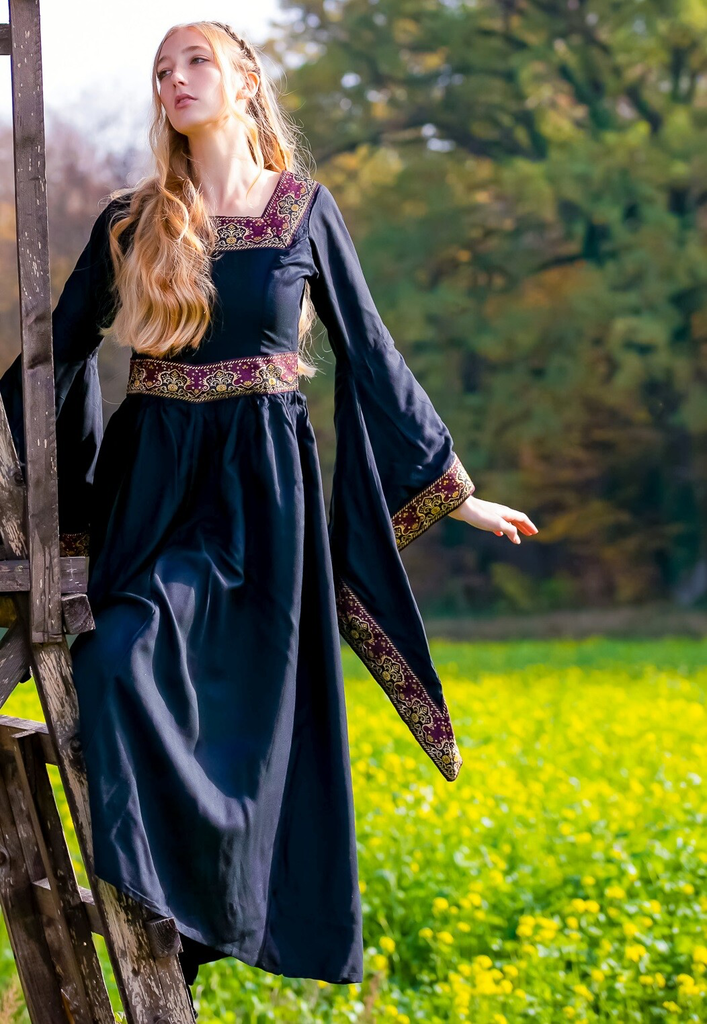 Mittelalterkleid 'Barbelin' mit breiter Bordüre