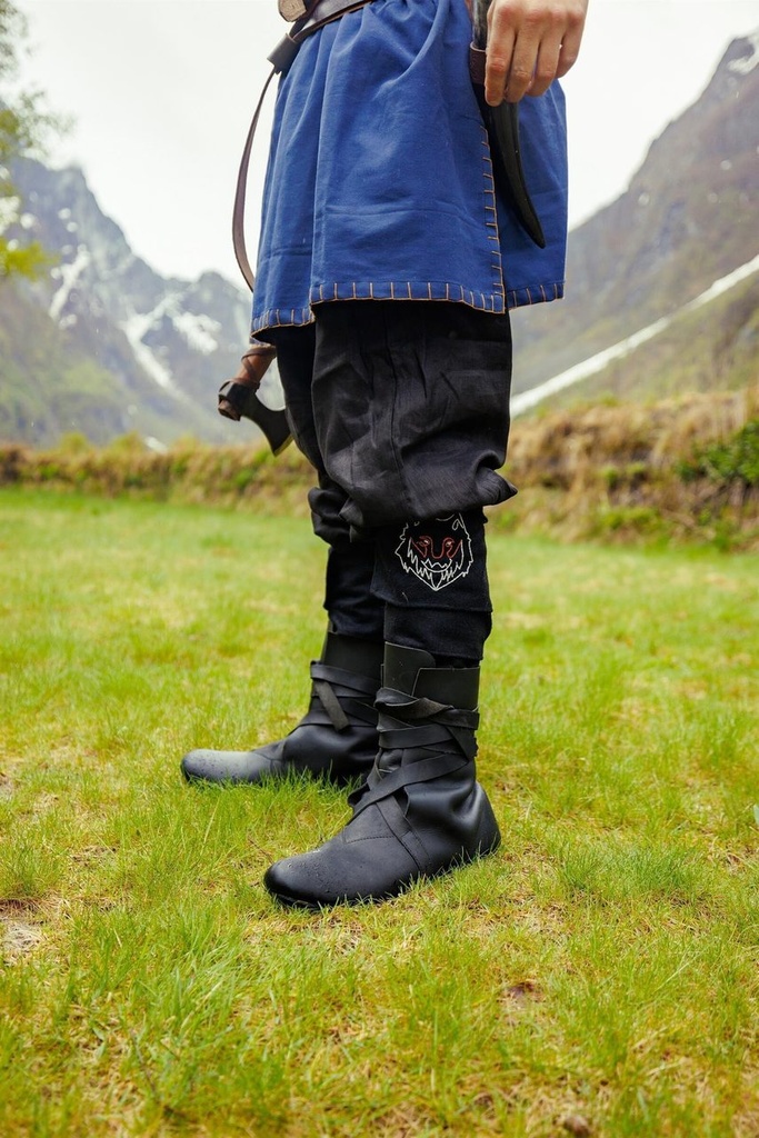 [31534-001] Wikingerstiefel Haithabu aus Nubukleder schwarz - Mittelalterliches Schuhwerk (36)