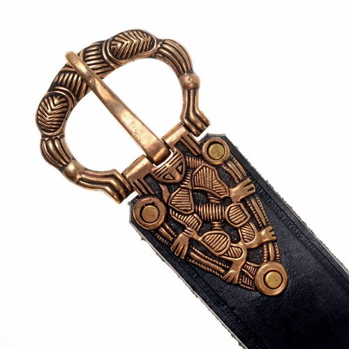 [10 Wik-3 Ose.xl.br] Wikingergürtel "Oseberg" - 3 cm (L( 175 cm), braun)