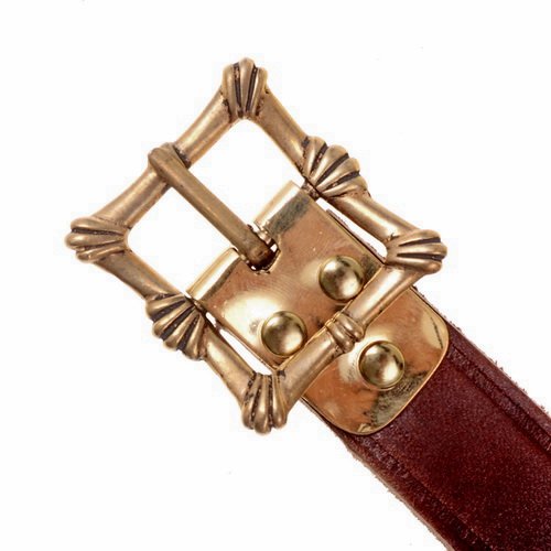 Mittelaltergürtel "Lancaster" mit Bronzeschnalle Ledergürtel 2,0 cm - Accessoire für Mittelalter Reenactment, Larp & Fantasy Gewandung